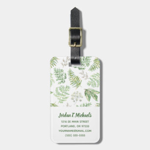 Add Your Name   Forest Greenery Pattern Luggage Tag