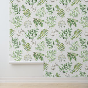 Add Your Name   Forest Greenery Pattern Wallpaper