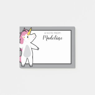 Add Your Name   Fun Aerobic Unicorn Post-it Notes