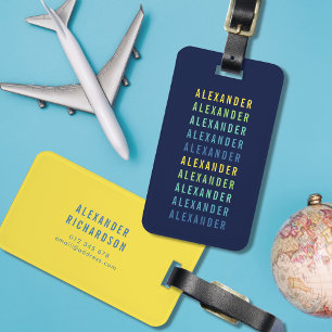 Add Your Name Fun Colour Gradient Luggage Tag