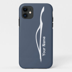 "add your name" G37 White Silhouette - Blue Slate iPhone 11 Case