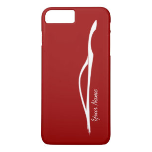 "add your name" G37 White Silhouette - Red iPhone 8 Plus/7 Plus Case