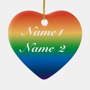 ADD YOUR NAME GAY MARRIAGE First Christmas Ceramic Tree Decoration