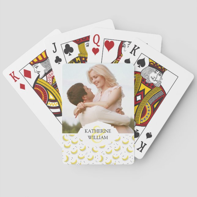 Add Your Name | Geometric Bananas Playing Cards (Back)