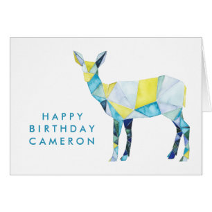 Add Your Name   Geometric Deer Animal