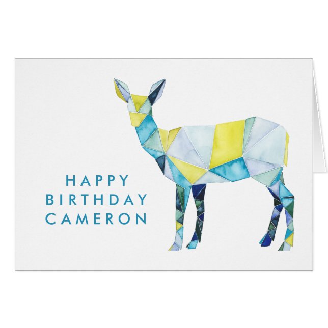 Add Your Name | Geometric Deer Animal (Front Horizontal)