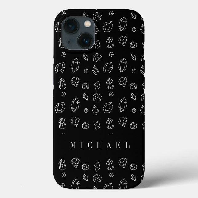 Add Your Name | Geometric Gems Case-Mate iPhone Case (Back)