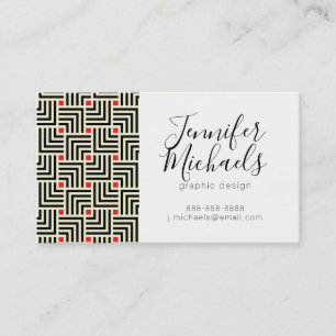 Add Your Name   Geometric Lines Pattern Business Card