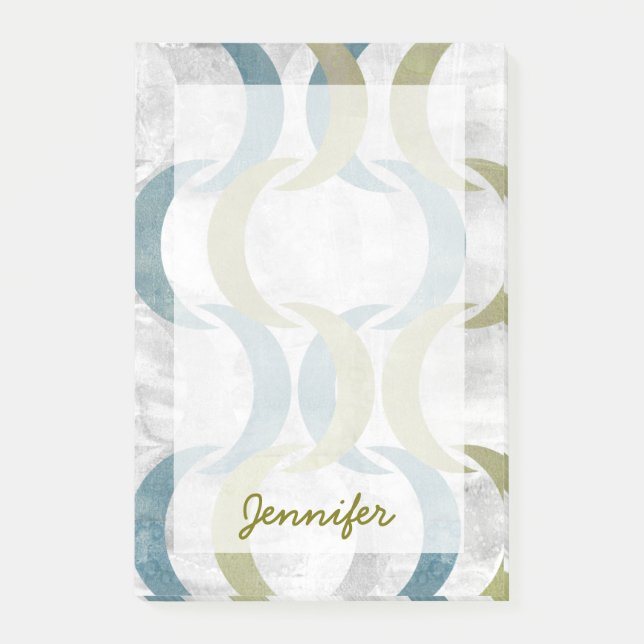 Add Your Name | Geometric Repeat III Post-it Notes (Front)