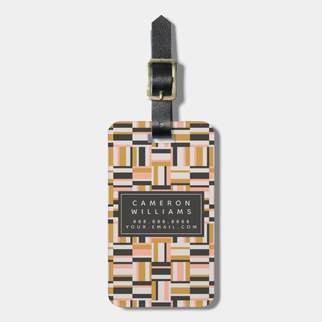 Add Your Name | Geometric Shape Pattern Luggage Tag (Front Vertical)