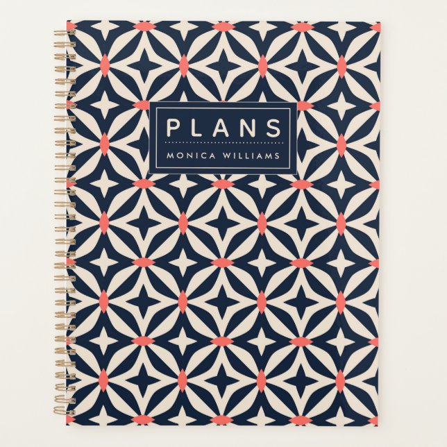 Add Your Name | Geometric Star Pattern Planner (Front)