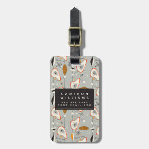 Add Your Name Geometric Teal & Blue Pattern Luggage Tag
