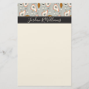 Add Your Name Geometric Teal & Blue Pattern Stationery