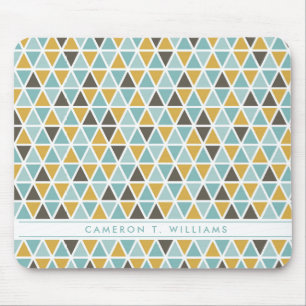 Add Your Name   Geometric Triangle Pattern Mouse Mat
