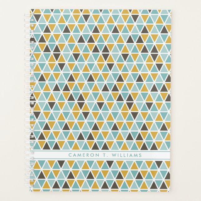Add Your Name | Geometric Triangle Pattern Planner (Front)