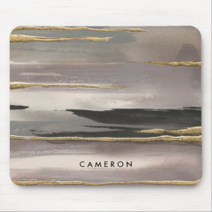 Add Your Name   Gilded Morning Fog II Gold Mouse Mat