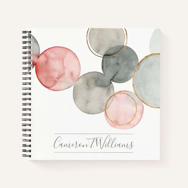 Add Your Name | Gilded Spheres Notebook (Front)