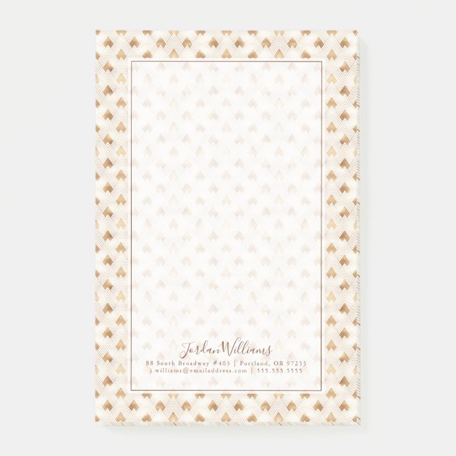 Add Your Name | Gold Art Deco Pattern Post-it Notes (Front)