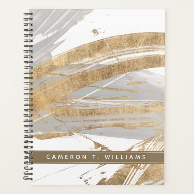 Add Your Name | Gold & Grey Planner (Front)