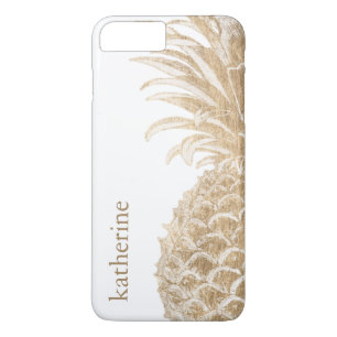 Add Your Name   Gold Tropical Pinneapple iPhone 8 Plus/7 Plus Case