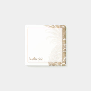 Add Your Name   Gold Tropical Pinneapple Post-it Notes