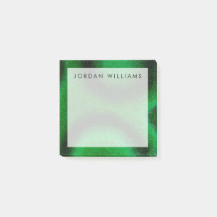 Add Your Name Green Circular Malachite Post-it Notes