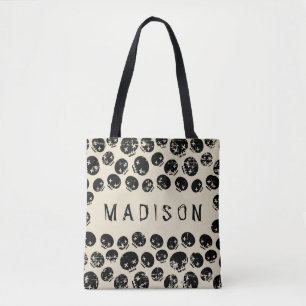 Add Your Name Grunge Skeleton Tote Bag