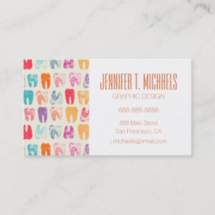 Add Your Name   Grunge Tooth Pattern Business Card