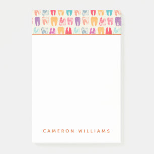 Add Your Name   Grunge Tooth Pattern Post-it Notes