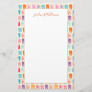 Add Your Name   Grunge Tooth Pattern Stationery