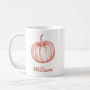 Add Your Name Halloween Fall Pumpkin Coffee Mug