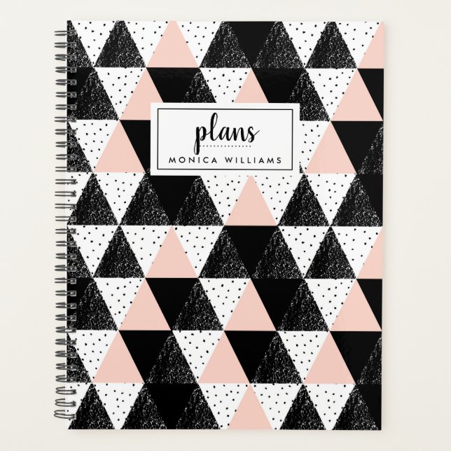 Add Your Name | Hand Drawn Triangle Geometric Planner (Front)