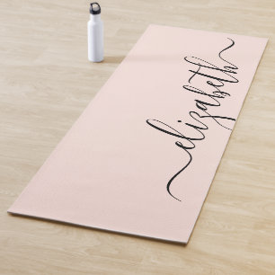 Add Your Name Handwriting Blush Pink Yoga Mat