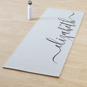 Add Your Name   Handwriting Pastel Blue Yoga Mat