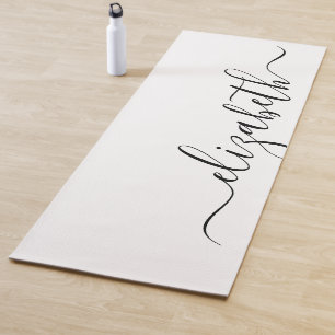 Add Your Name   Handwriting White Yoga Mat