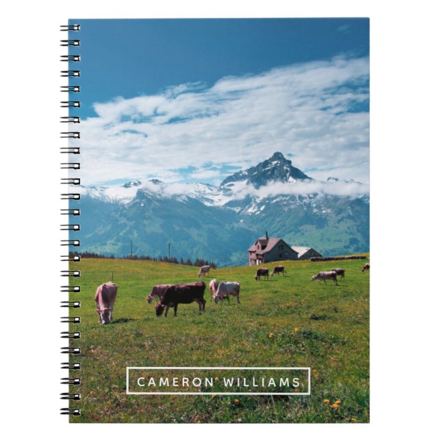 Add Your Name | Happy Cows on the Farm Notebook (Front)