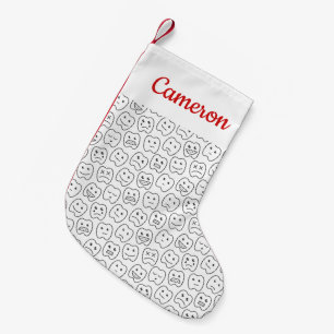 Add Your Name   Happy Teach Pattern Small Christmas Stocking