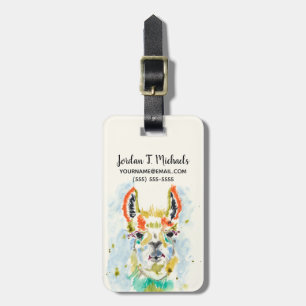 Add Your Name   Hifi Llama - Portrait Luggage Tag