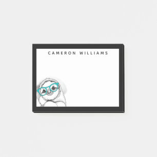 Add Your Name   Hipster Sloth Post-it Notes