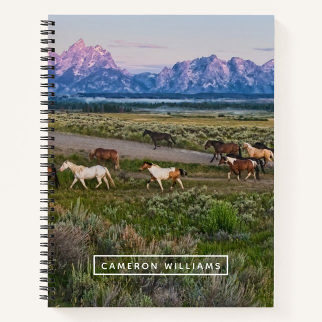 Add Your Name | Horses Walk Notebook (Front)