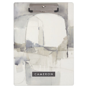 Add Your Name Improvisation I Grey Abstract Clipboard