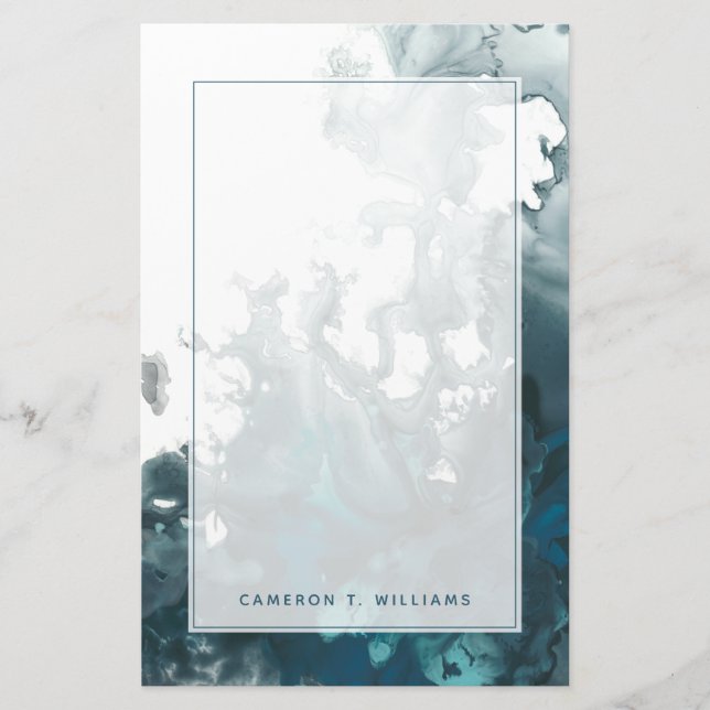 Add Your Name | Indigo Tempest Stationery (Front)