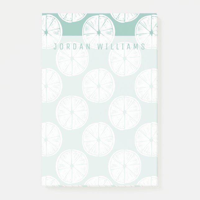 Add Your Name | Let's Taco About Love | Teal Lime Post-it Notes (Front)