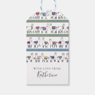 Add Your Name   Llama Stripe Pattern Gift Tags