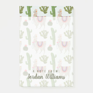 Add Your Name   Llamarama Collection   Cactus & Ll Post-it Notes