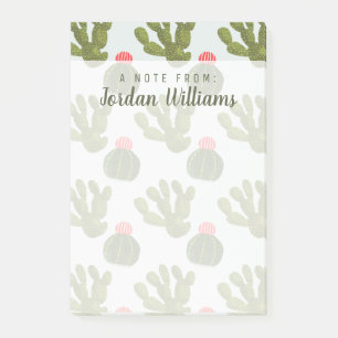 Add Your Name Llamarama Collection Cute Cactus Post-it Notes