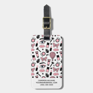 Add Your Name Makeup Sticker Pattern Luggage Tag