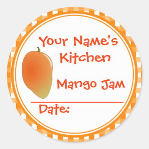 Add Your Name Mango Jam Canning Jar Lid Stickers