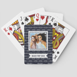 Add Your Name   Marine Knots Pattern Playing Cards