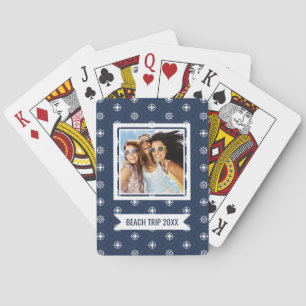 Add Your Name Maritime Tool Pattern Playing Cards